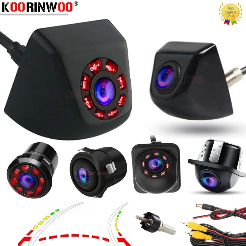 

Умная Система Koorinwoo для автомобилей, камера для парковки с динамической траекторией, 8 ИК инфракрасных ламп, камера ночного видения для автомобиля, радио на Android