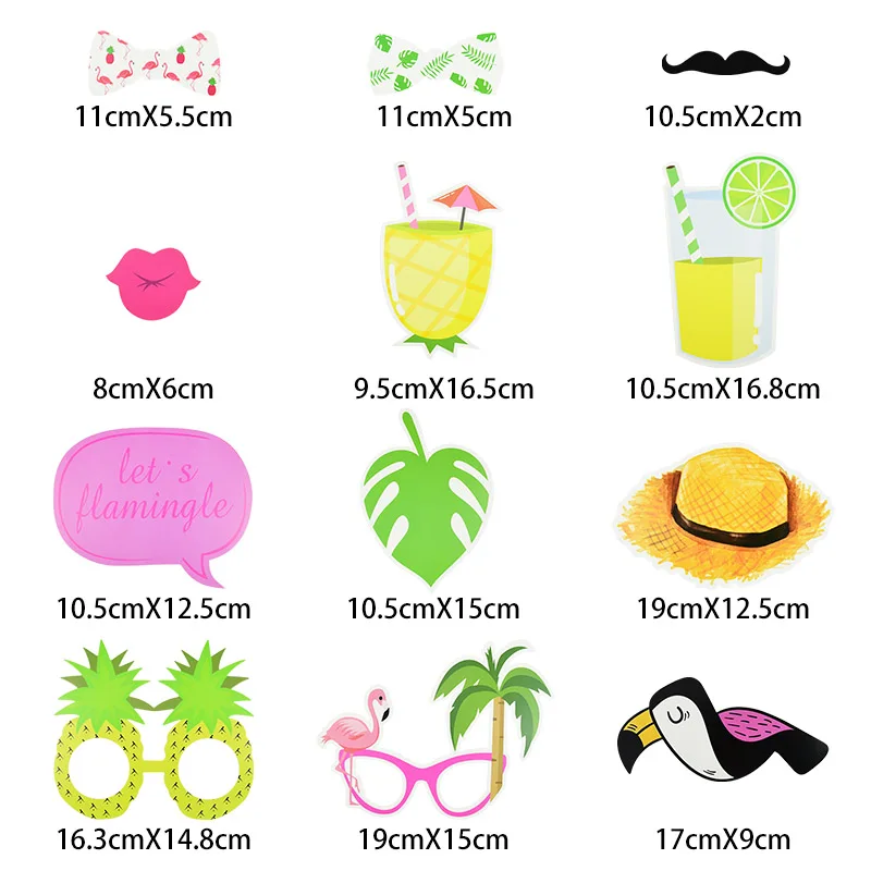 Hawaii Party Photo Props Flamingo Frame Pineapple