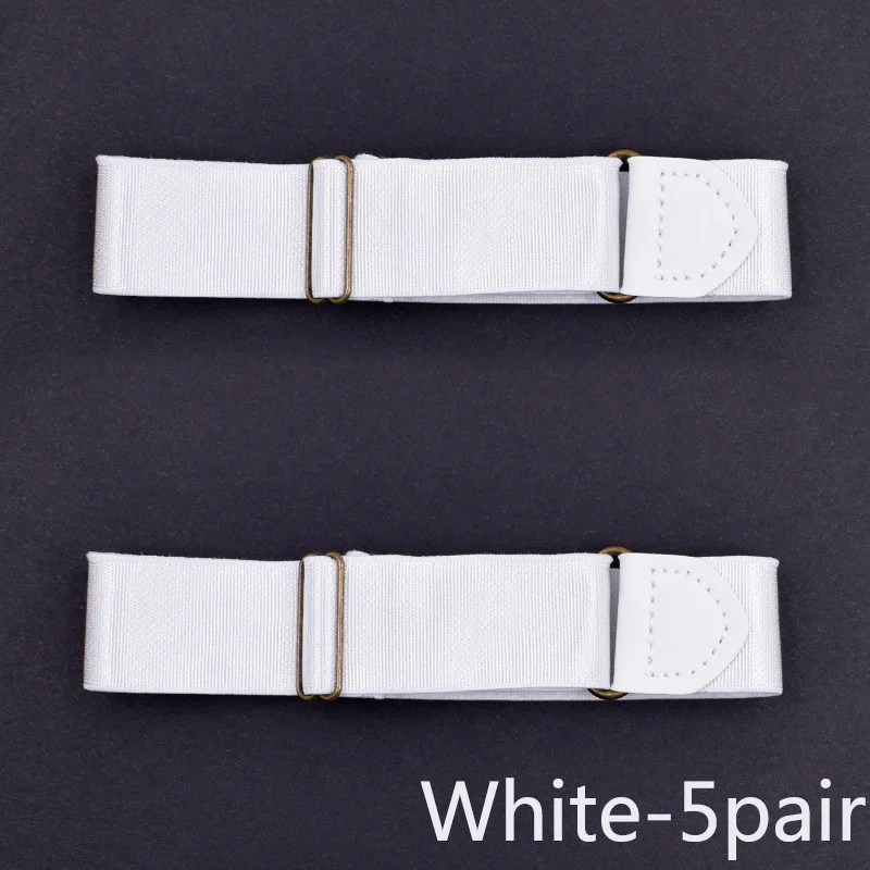 White-5pair Deepeel 1/5 пар, 2,5X35 см, для взрослых, унисекс, рубашка, рукава, без шнуровки, модные повязки на голову, подтяжки, повседневный костюм, украшения, аксессуары - Цвет: White-5pair