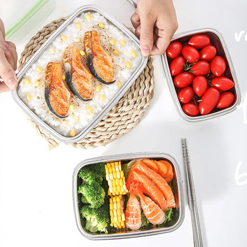 

Electroplating Lunch Box Preventing Leakage Seal Cover Storing Snacks Dessert Travel Camping Food Container Box