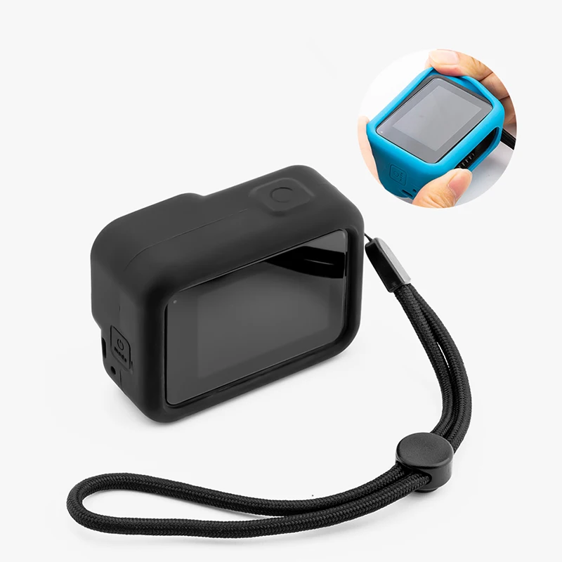 Силиконовый чехол для Gopro Hero 8, черный защитный чехол, корпус с ремешком для Gopro Hero 8, аксессуары для экшн-камеры