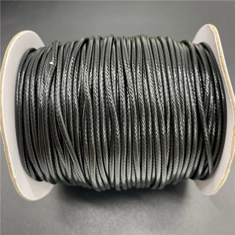 05mm08mm1mm15mm2mmBlackWaxedCottonCordRopeWaxedThread