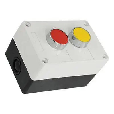 

NC NO Red Yellow Flat Cap Momentary Switch Push Button Station