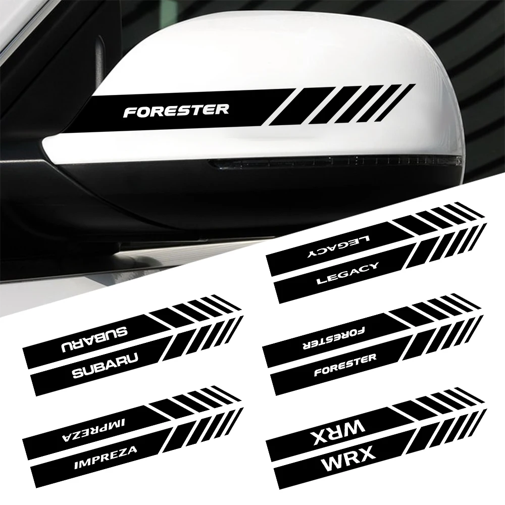 2pcs Vinyl Stripe Car Rearview Mirror Side Sticker Decal For Subaru LEGACY Forester Outback Rally WRX WRC XV Impreza Accessories |