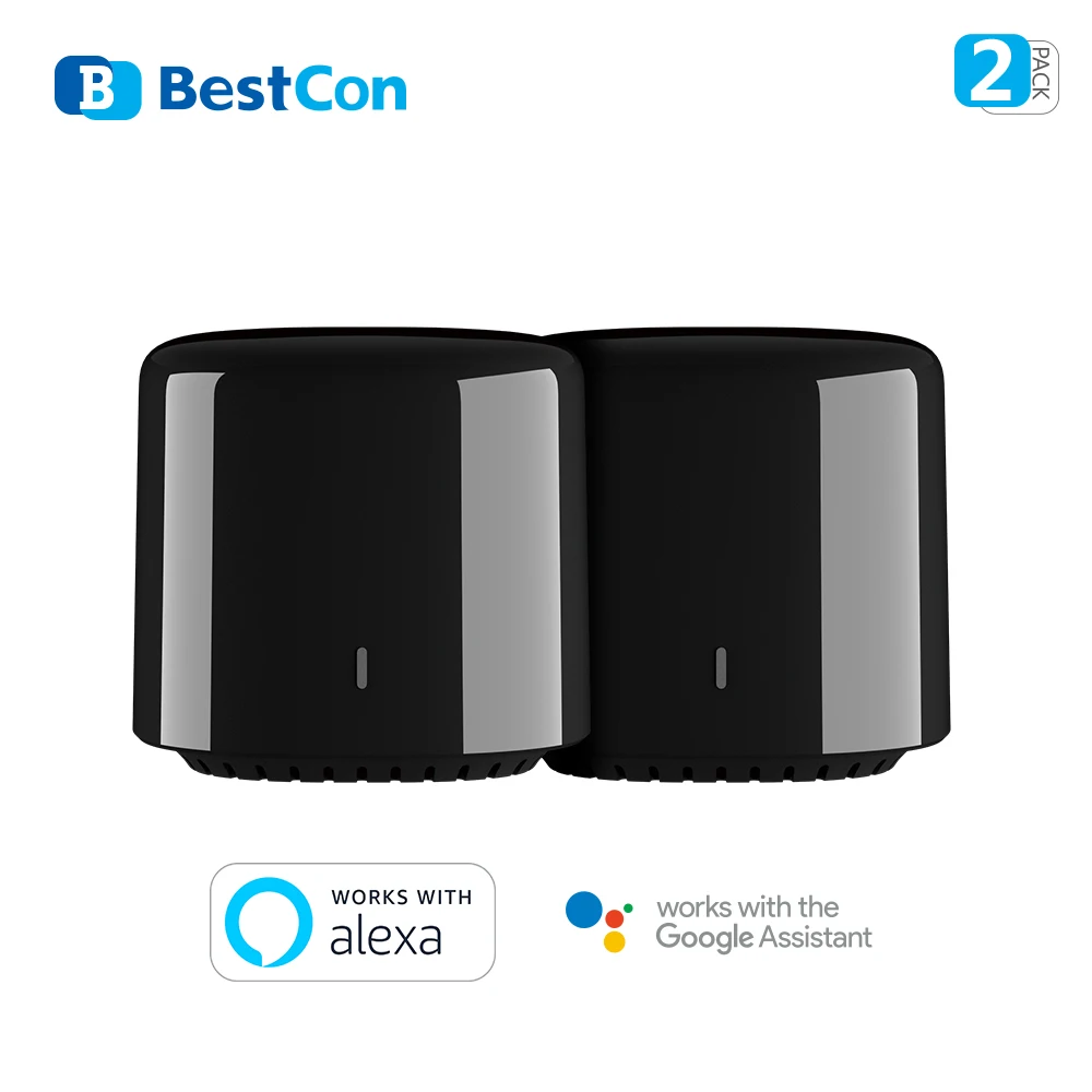 2-Pack 3-Pack Broadlink RM4C мини BestCon бренд RM4 универсальный пульт дистанционного управления ИК и радиочастотный передатчик работает с Alexa и Google Home - Цвет: 2-Pack