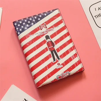 

Red and White Stripe Style Leather Credit Card Holder Passport Holder Men Protector Wallet Business Card Passport Cover 1pc