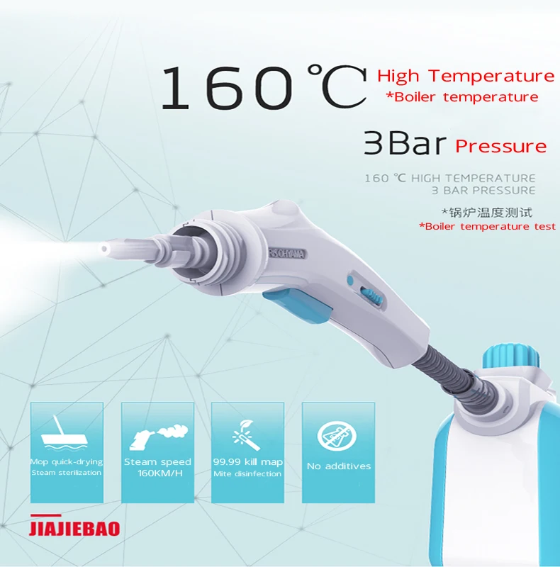 3Bar High Pressure Steam Cleaner kitchen Sofa High temperature Disinfection Sterilization 1200W 220V Electric Steam Cleaner Mop