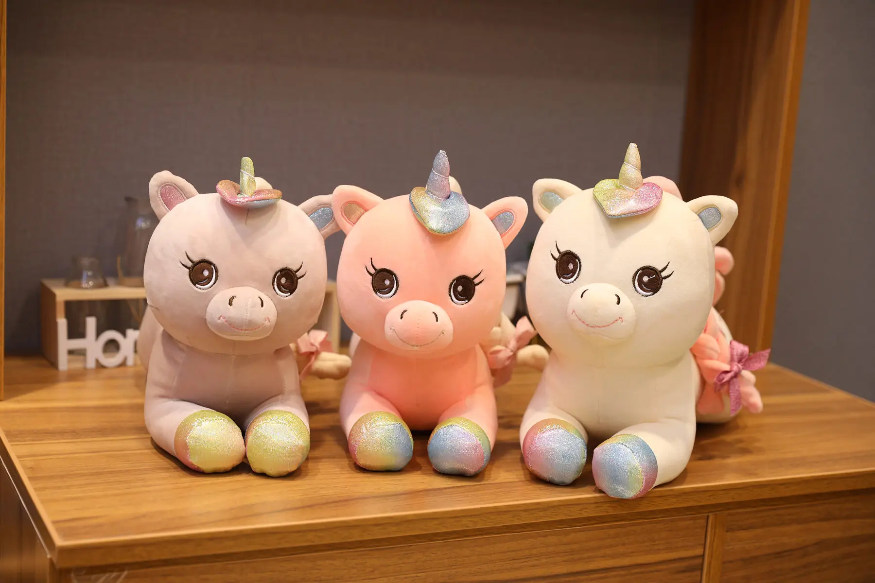 40-60 см цветок коса милые Kawaii Единорог Плюшевые игрушки Мягкая Подушка куклы милые животные лошадь дети девочки подарок