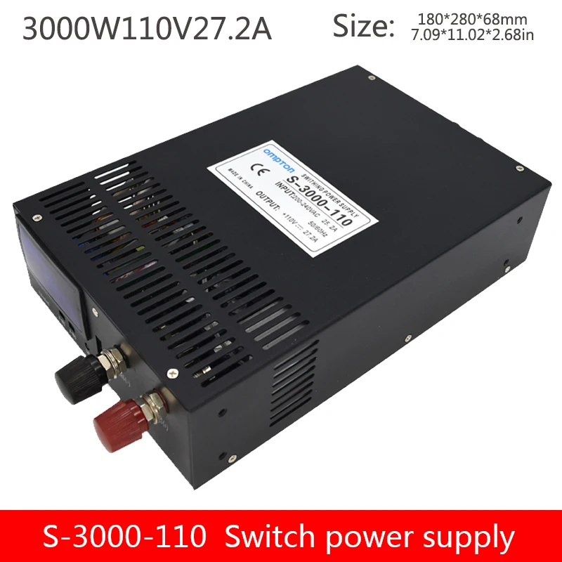 DC 110 output 3000W power supply current and voltage adjustable continuous stable power industrial control switch S-3000-110