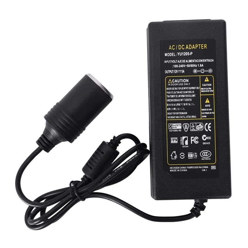 12v5a автомобильный преобразователь питания прикуриватель воздушный насос адаптер 220v поворот 12v адаптер питания