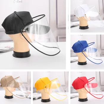 

Unisex Face Protection Baseball Hat Detachable Transparent Visor Shield Face Protective Cap