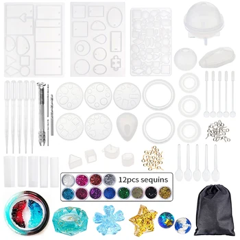 

Casting Molds Silicone Jewelry Mold Set for Handmade Craft DIY Bracelet Pedant Jewelry Making 98pcs