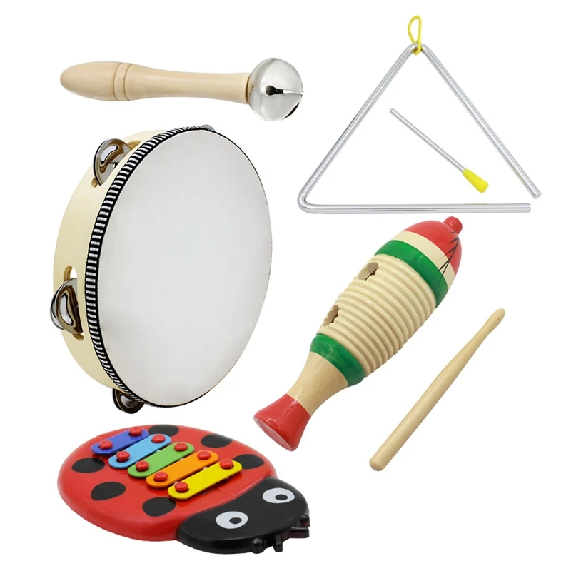  5 Set Orff Musical Instruments Set Children Early Childhood Music Percussion Toy Combination Kinder - 4000381589613