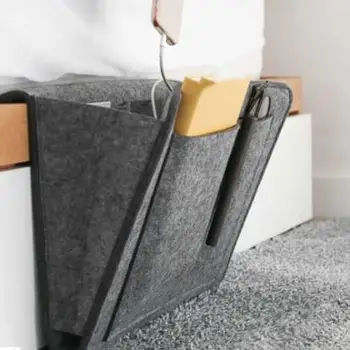 

Storage Bag Dark Grey Color Space-Saving Organizer for Laptop Home Case Wool Felt Unisex Travel Portable Durable