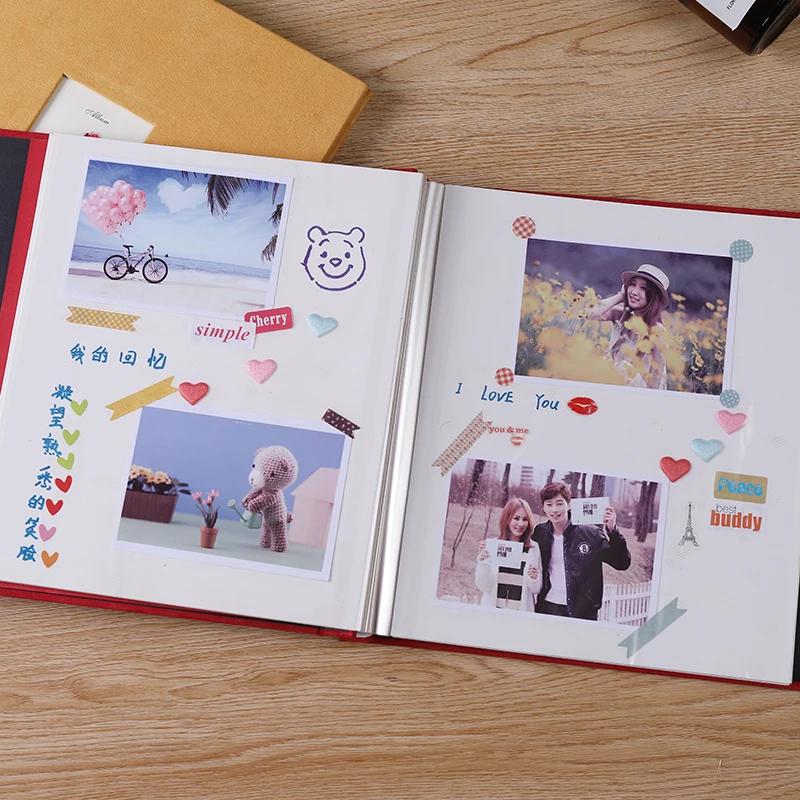 Фланелевая Обложка фотоальбом самоклеящаяся пленка DIY ручной работы скрапбук памяти Фотокнига клейкий тип серый домашний декор
