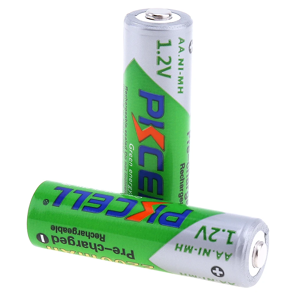 4 шт./карта PKCELL AA Аккумуляторная батарея Ni MH 1 2 V 2200mAh Низкая саморазряд прочные NIMH 2A
