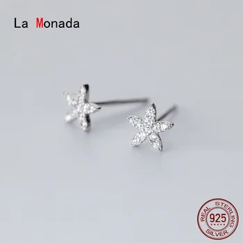 

La Monada Flower Star Earings Studs 925 Sterling Silver Fine Jewelry Minimalist Stud Earrings For Women Silver 925 Korean