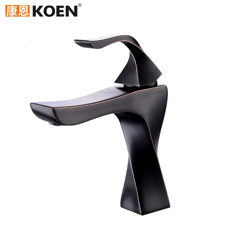 

Basin Faucet Off The Stage Basin Black Water Tap Hot And Cold Water Tap Full Mixed Copper Wash Washbasin Faucet