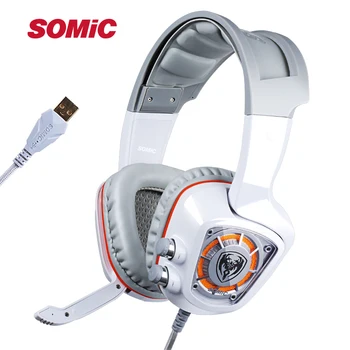 

Somic G910 LED Virtual 7.1 Surround Sound USB Gaming Headphone Stereo Vibration Headset with Microphone For CF LOL PC Games