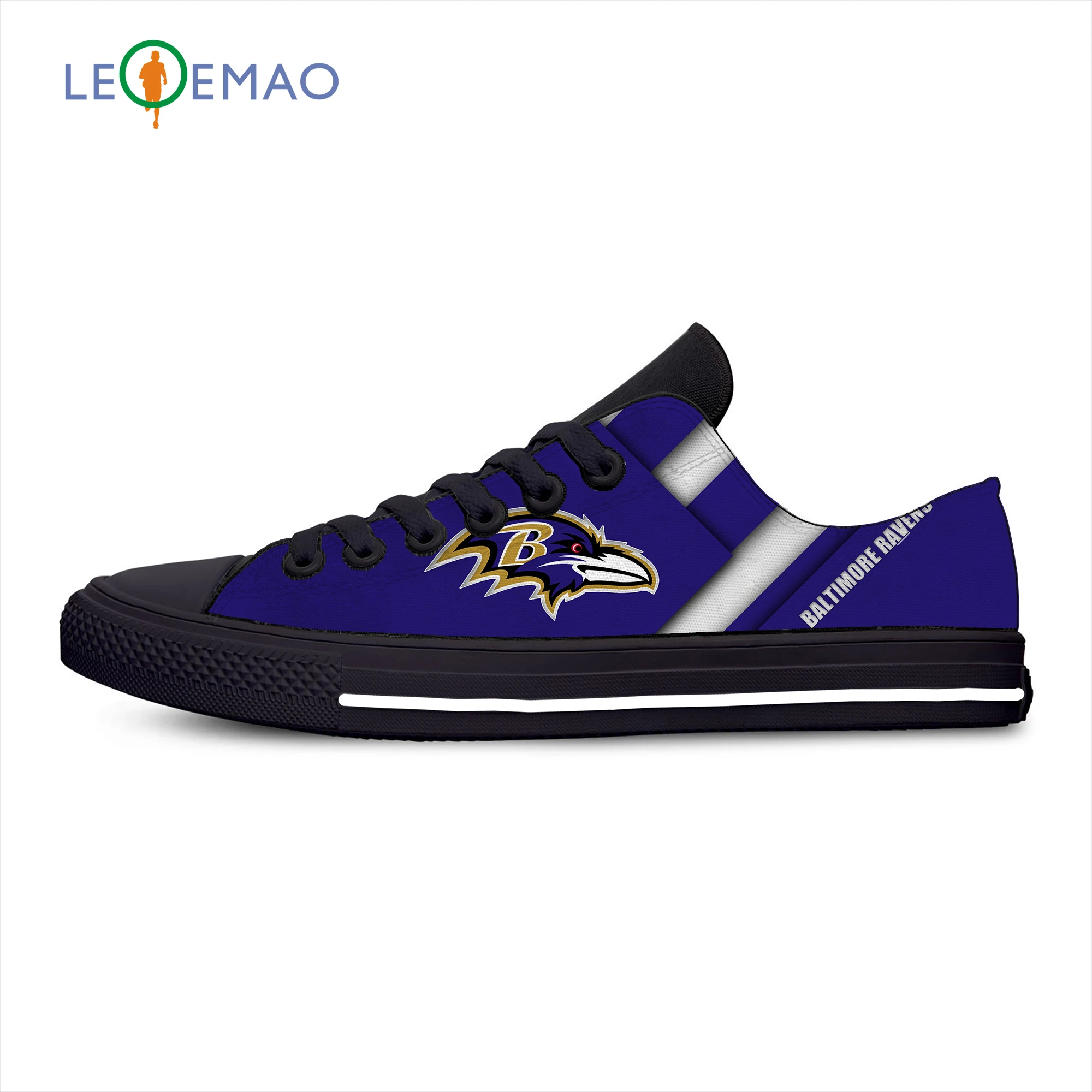 

2020 miami Men's Ravens 2019 bowl LIV Champions fashion Flat Canvas Breathable Sneakers for Baltimore fans gift