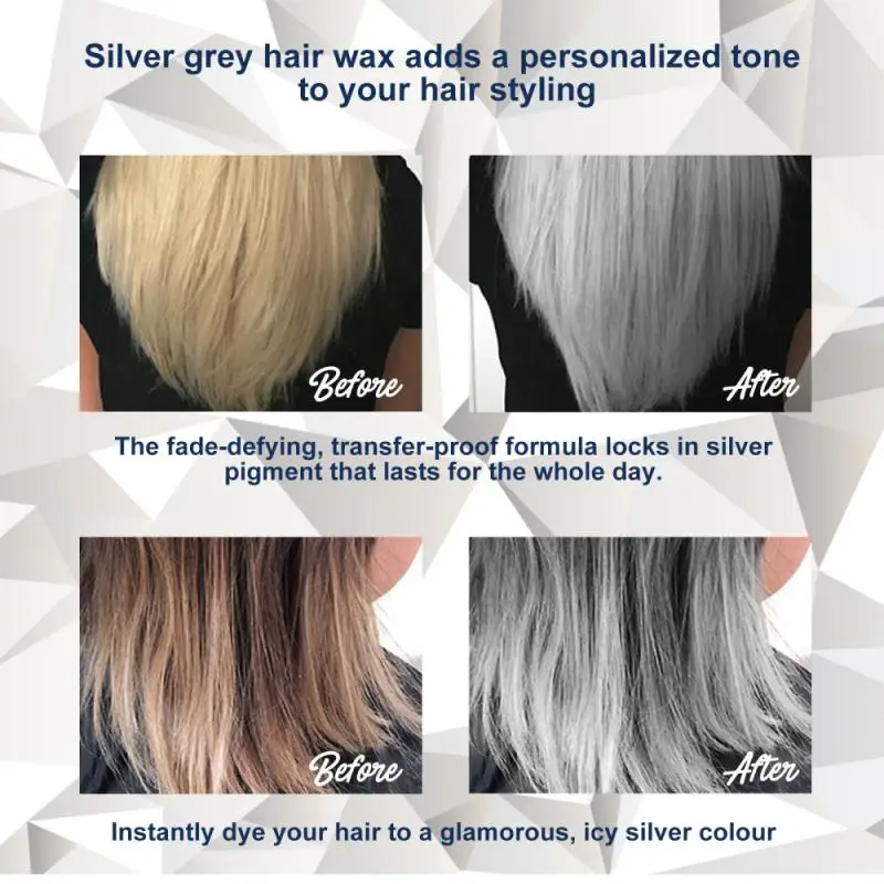 Smoky Gray Punk Style Light Silver Grey Grandma Gray Hair Dye Color Unisex Color  Hair Wax Dye Cream Hair Cream Tslm1 - Hair Color - AliExpress