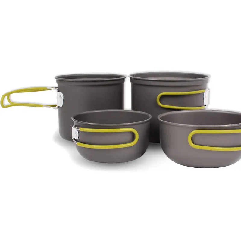 

Outdoor Foldable Camping Cookware Lightweight Nonstick Pans Insulated Pot Set with Mesh Bag