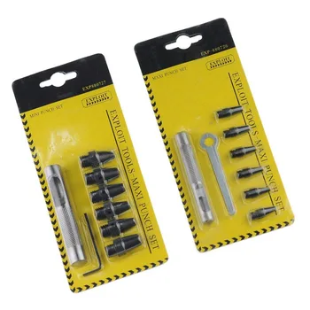 

6pcs 2-5mm Hollow Leather Hole Punch Set Leathercraft Tack Tools Cutters Leather Puncher Steel with Spare Punch Head