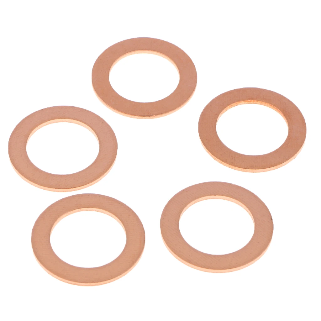 10PCS M14 Copper Oil Crush Washers/Drain Plug Gaskets Compatible with Ford