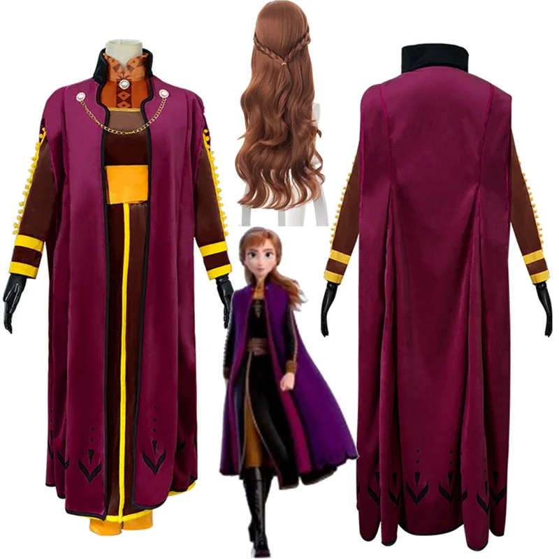 

2020 New Snow Queen Anna Elsa 2 Princess Cosplay Costume Outfit Full Set Halloween Costumes Fancy Dress High Quality Party Dress