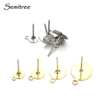 

Semitree 20Pcs Stainless Steel Stud Base Bead with Hook for DIY Earring Findings Crafts Handmade Jewelry Making Jewelry Findings