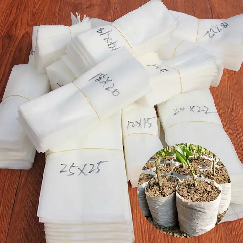 100 шт/партия экологически чистые растительные мешки для питомника нетканые различные размеры биоразлагаемые рассады горшки аэрации