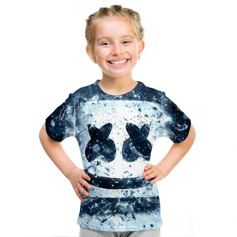 Новая Веселая футболка с мультипликационным принтом, детская одежда, Веселая футболка с короткими рукавами и 3D принтом в стиле хип-хоп для мальчиков и девочек