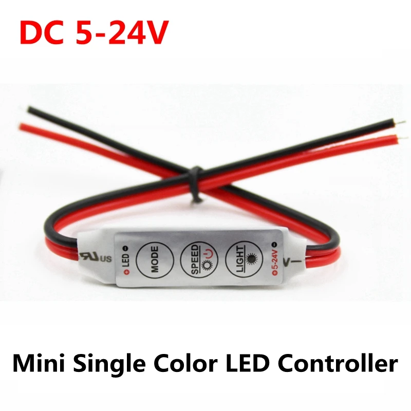 DC 5V 12V 24V 3* 4A светодиодный мини контроллер Диммер для управления одним цветом светодиодные ленты SMD 2835 3528 5050 5630 3014