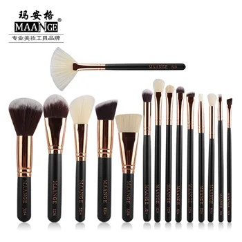 

MAANGE Pro 15Pcs Luxury Complete Cosmetic Makeup Brushes Set Beauty Make Up Tools Kit Powder Blending Shadow Contour Brush Kits