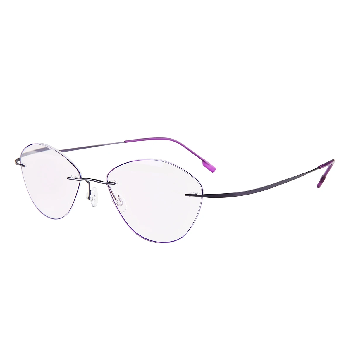 IBOODE солнцезащитные очки "кошачий глаз" неокаймленные очки для чтения Для женщин Для мужчин пресбиопические очки, мужские и женские очки без оправы очки при дальнозоркости очки унисекс - Цвет оправы: Фиолетовый