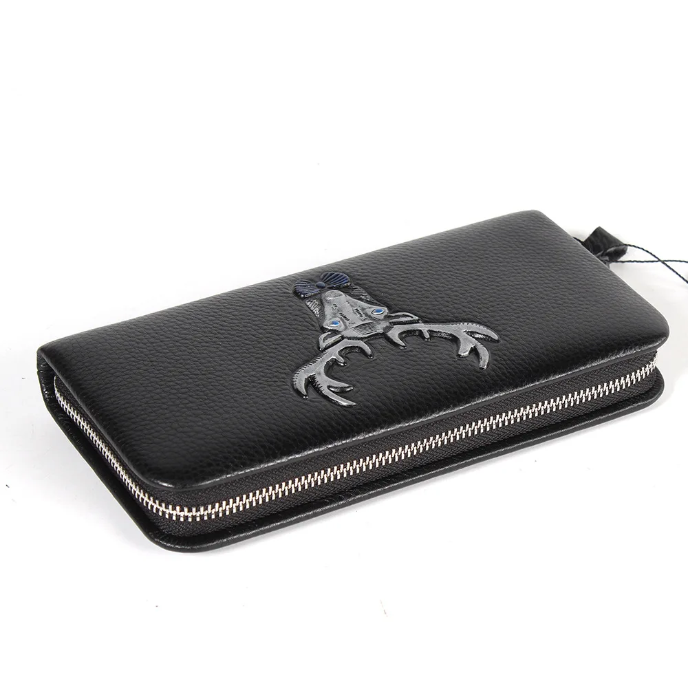 

2018 New Style MEN'S Leather Handbag Full-grain Leather Natural Dumped Clutch Bag Casual Clutch Long Wallet Men's