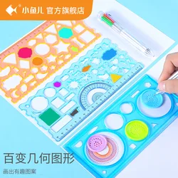 Pochoirs de peinture en classe pour étudiants, modèle de dessin mathématique, géométrie circulaire, règle multifonction, polygone 