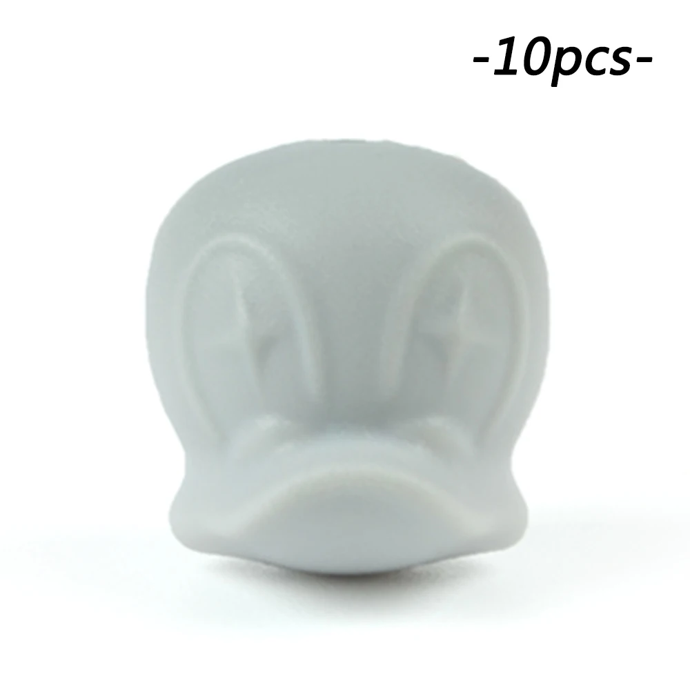 light grey LOFCA 10 шт. Дональд бисер силиконовый без бисфенола А животное утка Прорезыватель бусины, прорезыватель аксессуары пищевой кольцо для соски изготовление - Цвет: light grey