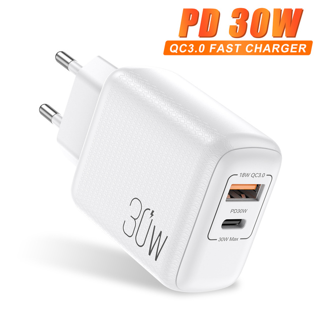 30W PD USB fast Charge Usb Type c Charger Plug  QC 3.0 Wall Charger adapter For iPhone 11 12 13 Pro Macbook Xiaomi Huawei