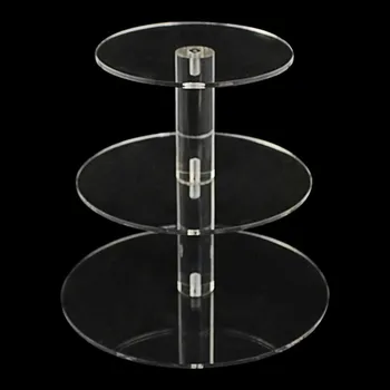

3 Tier Crystal Clear Circle Acrylic Round Cupcake Stand for Wedding Party Cake Display Decor Cake Tools Bakeware Kitchen Dining