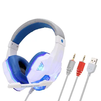 

Wire-controlled headset for computer for PS4 game luminous headphones for PC luminous headphones with packaging box