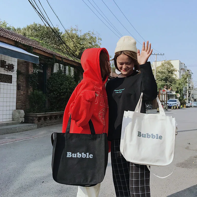 

Hipster Literature And Art MORI Series Lettered Best Friend Canvas Bag menderya Korean-style New Style Simple Crossbody Bag