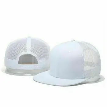 

Trucker Hat Mesh Baseball Cap Snapback Adjustable Flat Visor Solid Men And Women Blank Net Cap