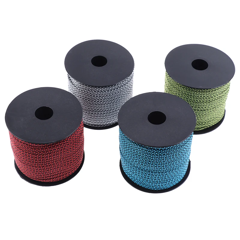 Corda Per Tenda Campeggio 50 Metri - Nylon Riflettente, Verde Fluorescente, Per Picchetti E Tende - Foto 9