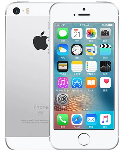 Silver Apple iPhone SE Dual-Core, 4G, LTE, смартфон, 12MP " IOS 2 Гб Оперативная память 16/64GB Встроенная память по отпечатку пальца для разблокированного мобильного телефона - Color: Silver
