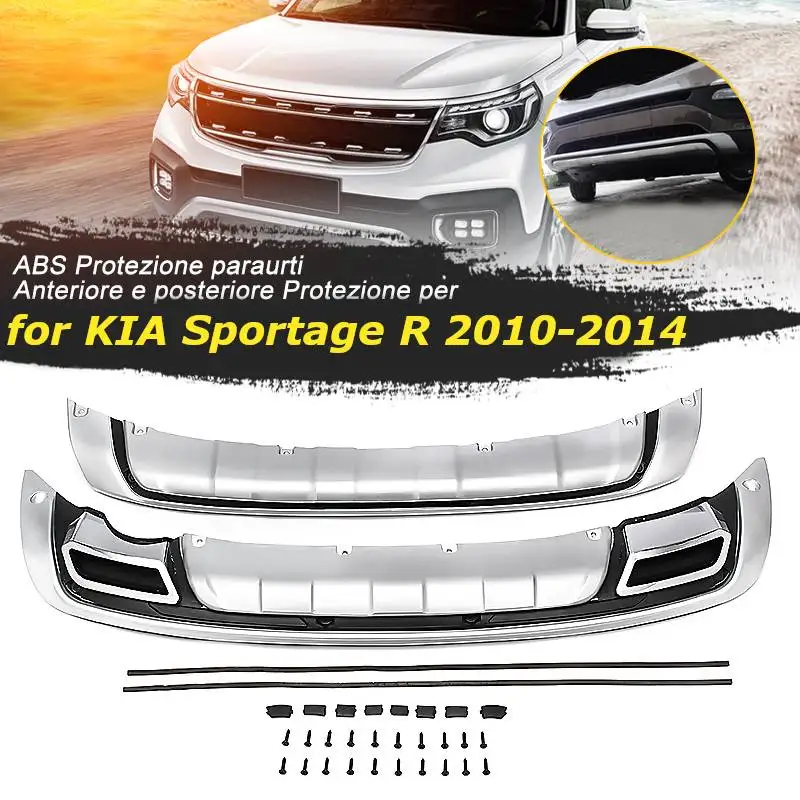 For KIA Sportage R 2011 2012 2013 ABS Chrome Front+Rear bumper cover trim