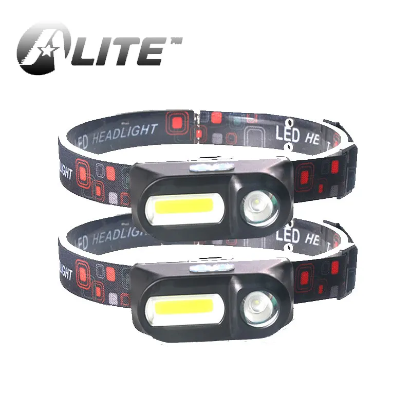 

TMWT COB Led Portable Headlamp Strobe Headlight 6 Modes 2 Switch Usb Rechargeable 18650 Battery Portable Hiking Running