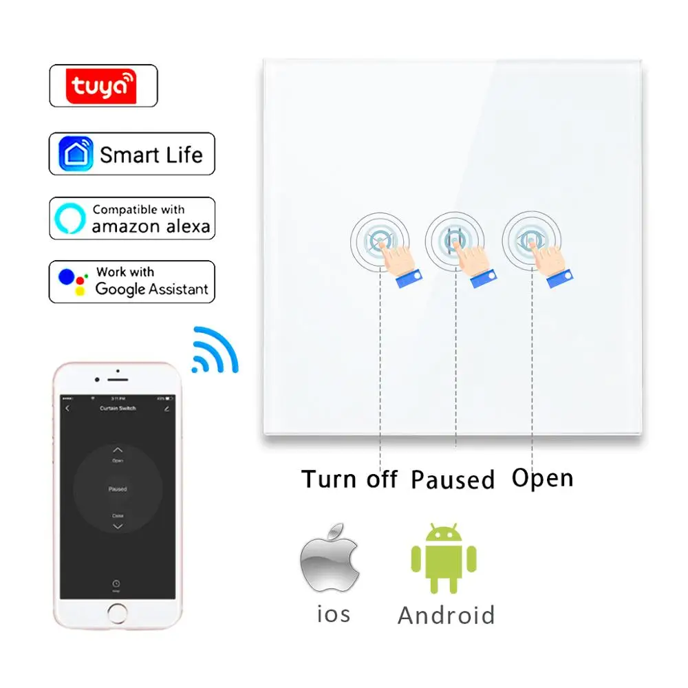 Умный дом Tuya Smart Life APP WiFi занавес переключатель для жалюзи рольставни Электрический мотор Google Home Alexa эхо Голосовое управление