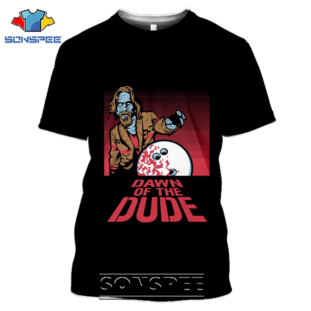 Мужские и женские футболки SONSPEE с объемным принтом The Big Lebowski Повседневная Уличная