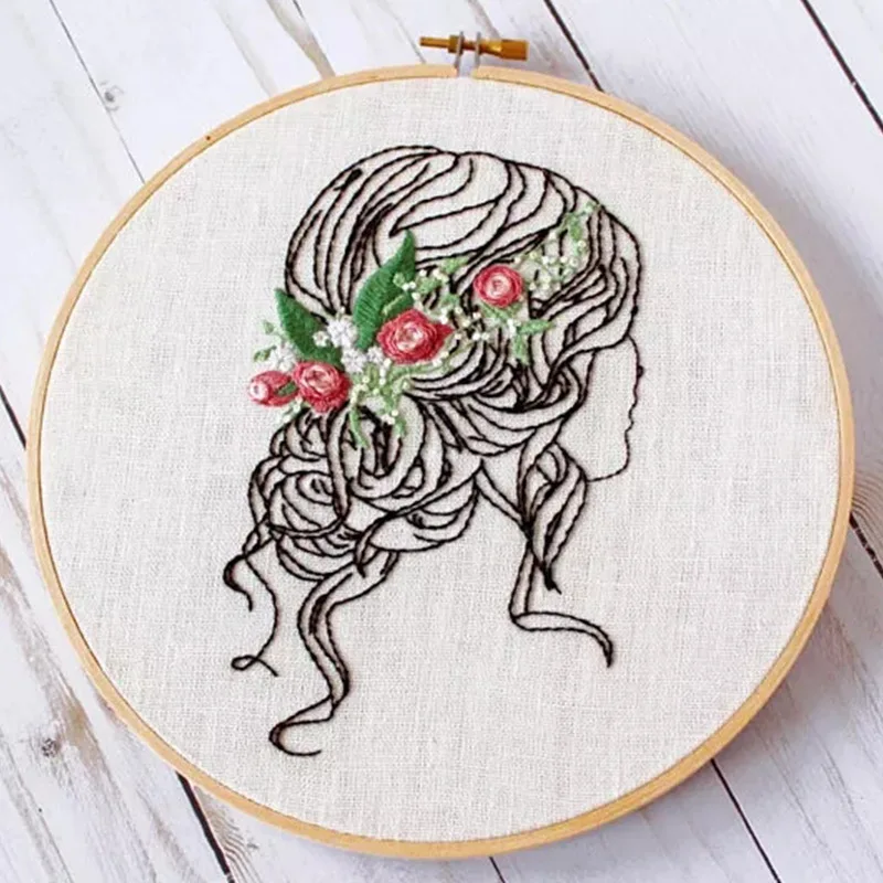 Najtaniej Haft diy do ręcznego haftowania zestaw dla początkujących zestaw do haftowania nowoczesny haft Hoop sztuki haftowany wzór haftowana wstążka